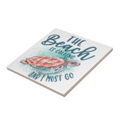 Het strand belt en ik moet weg. tegeltje (Zijkant)