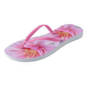 Het strand belt, flips flops-Pink floral decorated Teenslippers (Schuin)