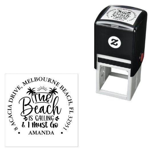 Het strand belt  zelfinktende stempel (In situ)