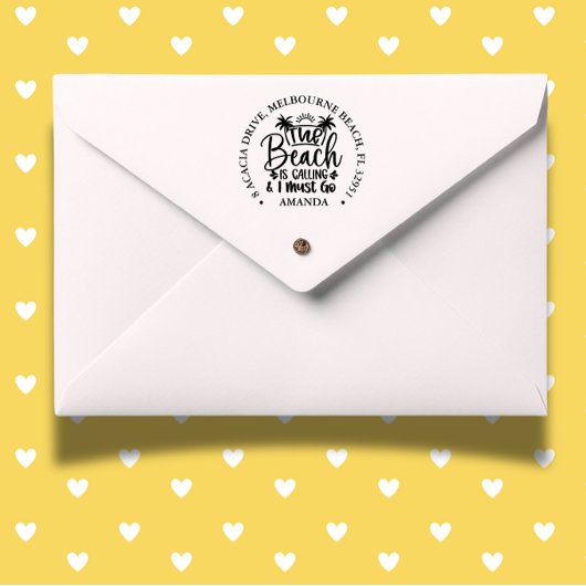 Het strand belt  zelfinktende stempel