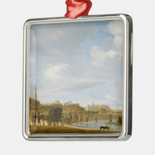 Het strand bij Egmond-an-Zee Metalen Ornament (Links)