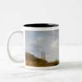 Het strand bij Egmond-an-Zee Tweekleurige Koffiemok (Links)