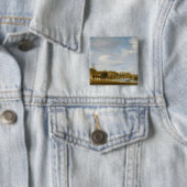 Het strand bij Egmond-an-Zee Vierkante Button 5,1 Cm (In situ)