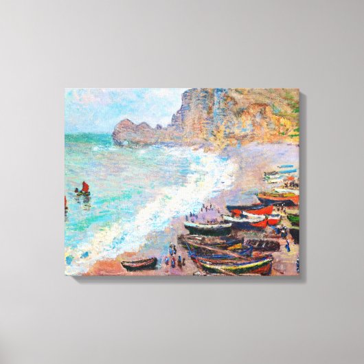 Het strand bij Etretat Claude Monet Canvas Afdruk (Voorkant)