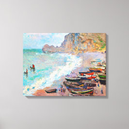 Het strand bij Etretat Claude Monet Canvas Afdruk