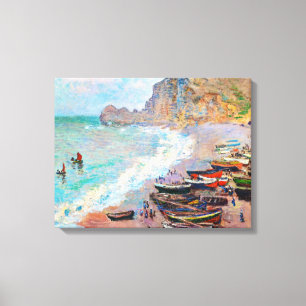 Het strand bij Etretat Claude Monet Canvas Afdruk