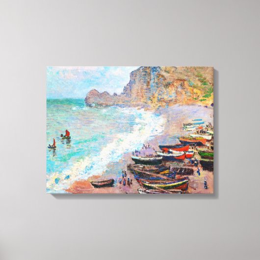 Het strand bij Etretat Claude Monet Canvas Afdruk (Voorkant)