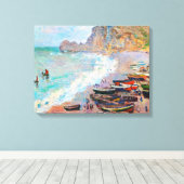 Het strand bij Etretat Claude Monet Canvas Afdruk (Insitu (Houten vloer))