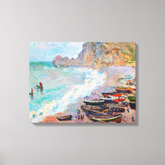 Het strand bij Etretat Claude Monet Canvas Afdruk (Voorkant)