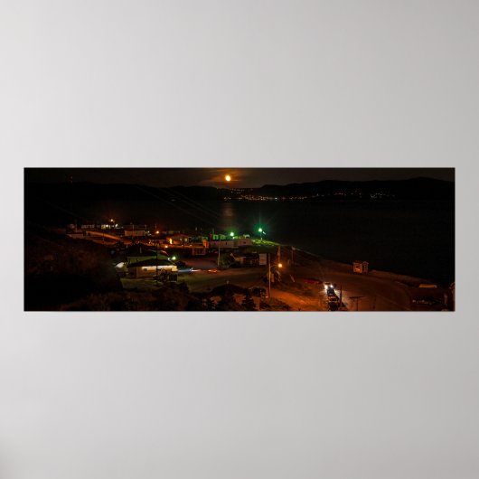 Het strand bij nacht poster (Voorkant)