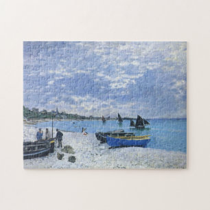 Het strand bij Sainte-Adresse Monet Fine Art Legpuzzel
