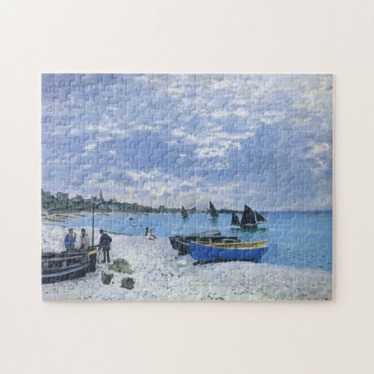 Het strand bij Sainte-Adresse Monet Fine Art Legpuzzel (Horizontaal)
