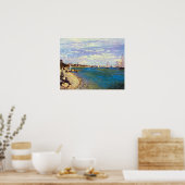 Het strand bij Sainte Adresse van Claude Monet Poster (Keuken)