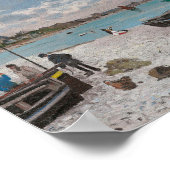 Het strand bij Sainte-Adresse van Claude Monet Poster (Hoek)