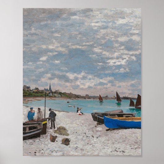 Het strand bij Sainte-Adresse van Claude Monet Poster (Voorkant)