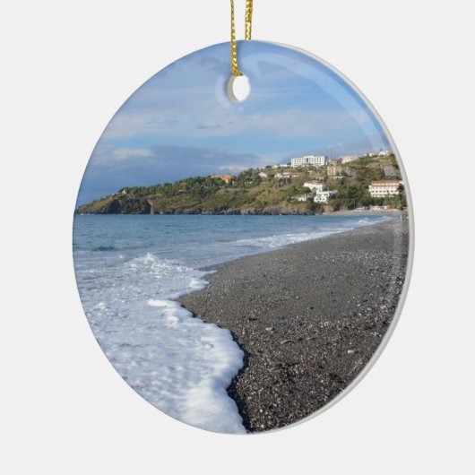 Het strand bij Scalea Keramisch Ornament (Links)