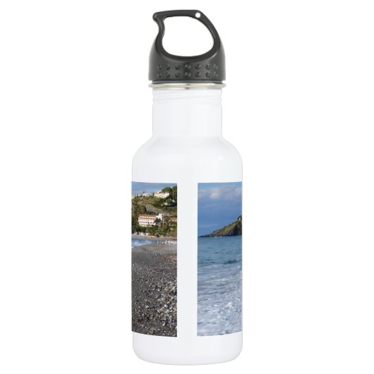 Het strand bij Scalea Waterfles (Achterkant)