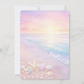 Het strand bij Sunset Wedding Kaart (Achterkant)