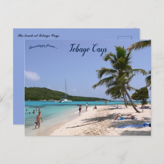Het strand bij Tobago Cays Briefkaart (Voorkant / Achterkant)