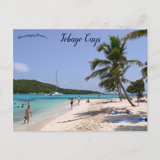 Het strand bij Tobago Cays Briefkaart (Voorkant)