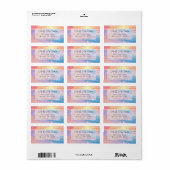 Het strand bij zonsondergang etiket (Full Sheet)