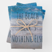 Het strand Blue White Tropical Ocean Waves Coastal Inpakpapier Vel (In situ)