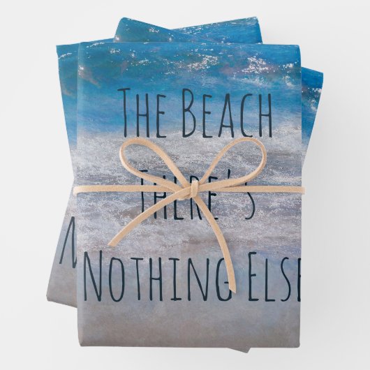 Het strand Blue White Tropical Ocean Waves Coastal Inpakpapier Vel (In situ)