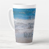 Het strand Blue White Tropical Ocean Waves Coastal Latte Mok (Linkerhoek)