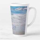 Het strand Blue White Tropical Ocean Waves Coastal Latte Mok (Rechts)