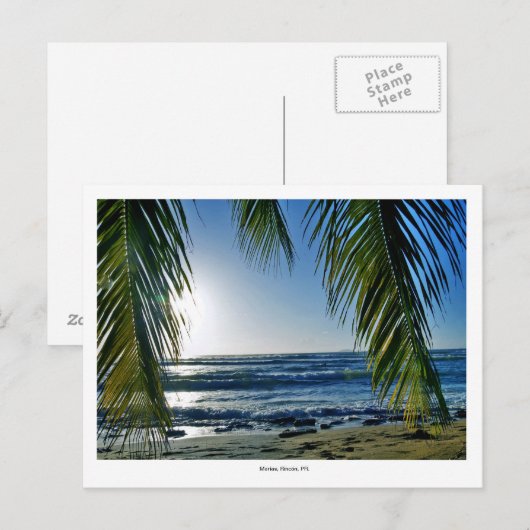 , het strand briefkaart (Voorkant / Achterkant)