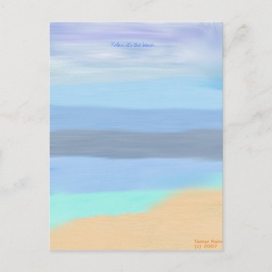 Het strand briefkaart (Voorkant)