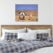 Het strand canvas afdruk (Insitu (Slaapkamer))