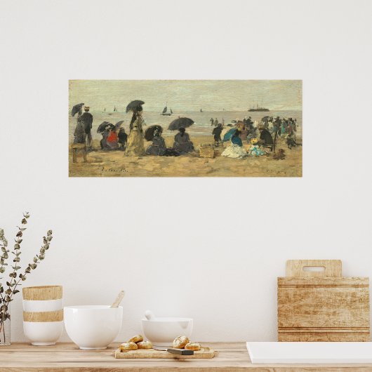 Het strand - Eugène Boudin Fine Art Poster (Keuken)