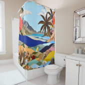 Het strand gebonden surrealist douchegordijn (In situ)