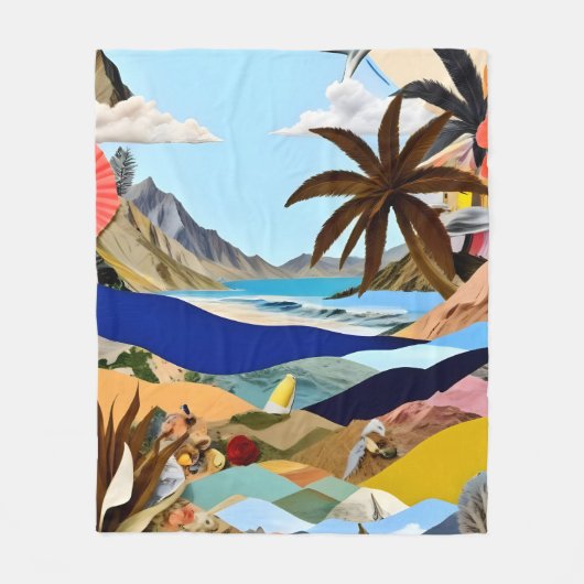 Het strand gebonden surrealist fleece deken (Voorkant)