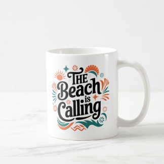 Het strand heet Retro Summer Vibes Design Koffiemok