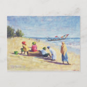 Het strand in Abene Senegal 1997 Briefkaart (Voorkant)