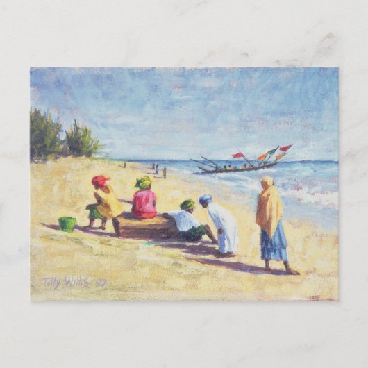 Het strand in Abene Senegal 1997 Briefkaart (Voorkant)