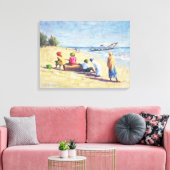 Het strand in Abene Senegal 1997 Canvas Afdruk (Insitu (Woonkamer))