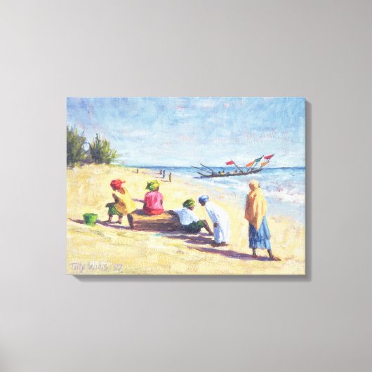 Het strand in Abene Senegal 1997 Canvas Afdruk (Voorkant)