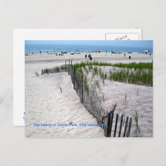 Het strand in Davis Park Briefkaart (Voorkant / Achterkant)