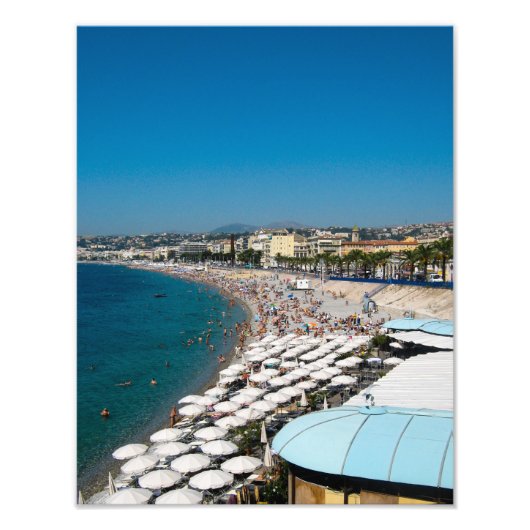 Het strand in Nice, Frankrijk - Foto afdrukken (Voorkant)