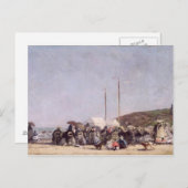 Het strand in Trouville, 1864 Briefkaart (Voorkant / Achterkant)