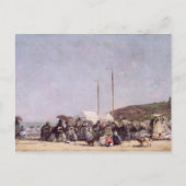 Het strand in Trouville, 1864 Briefkaart (Voorkant)