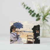 Het strand in Trouville Briefkaart (Staand voorkant)