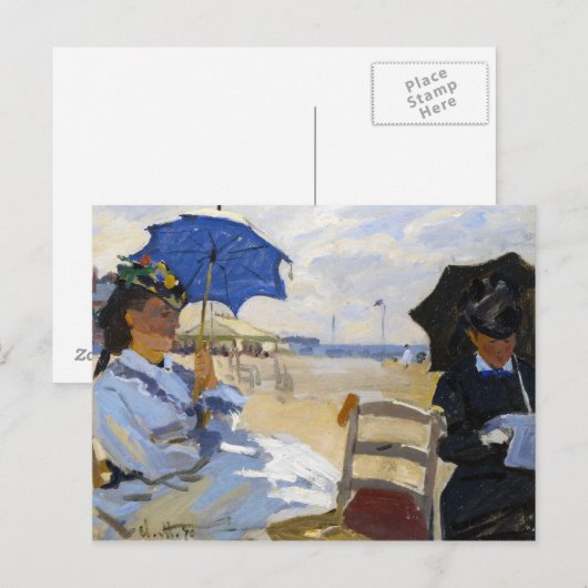 Het strand in Trouville Claude Monet Briefkaart (Voorkant / Achterkant)