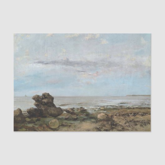 Het strand in Trouville, Gustave Courbet Tissuepapier (Voorkant)