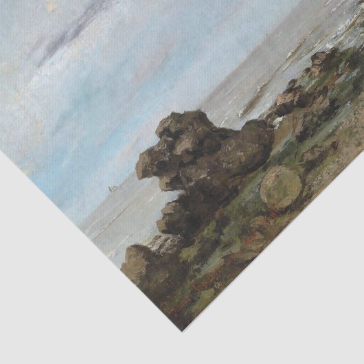 Het strand in Trouville, Gustave Courbet Tissuepapier (Detail)