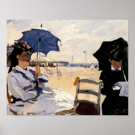 Het strand in Trouville Poster (Voorkant)