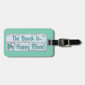 Het strand is mijn gelukkige plek bagagelabel (Voorkant horizontaal)